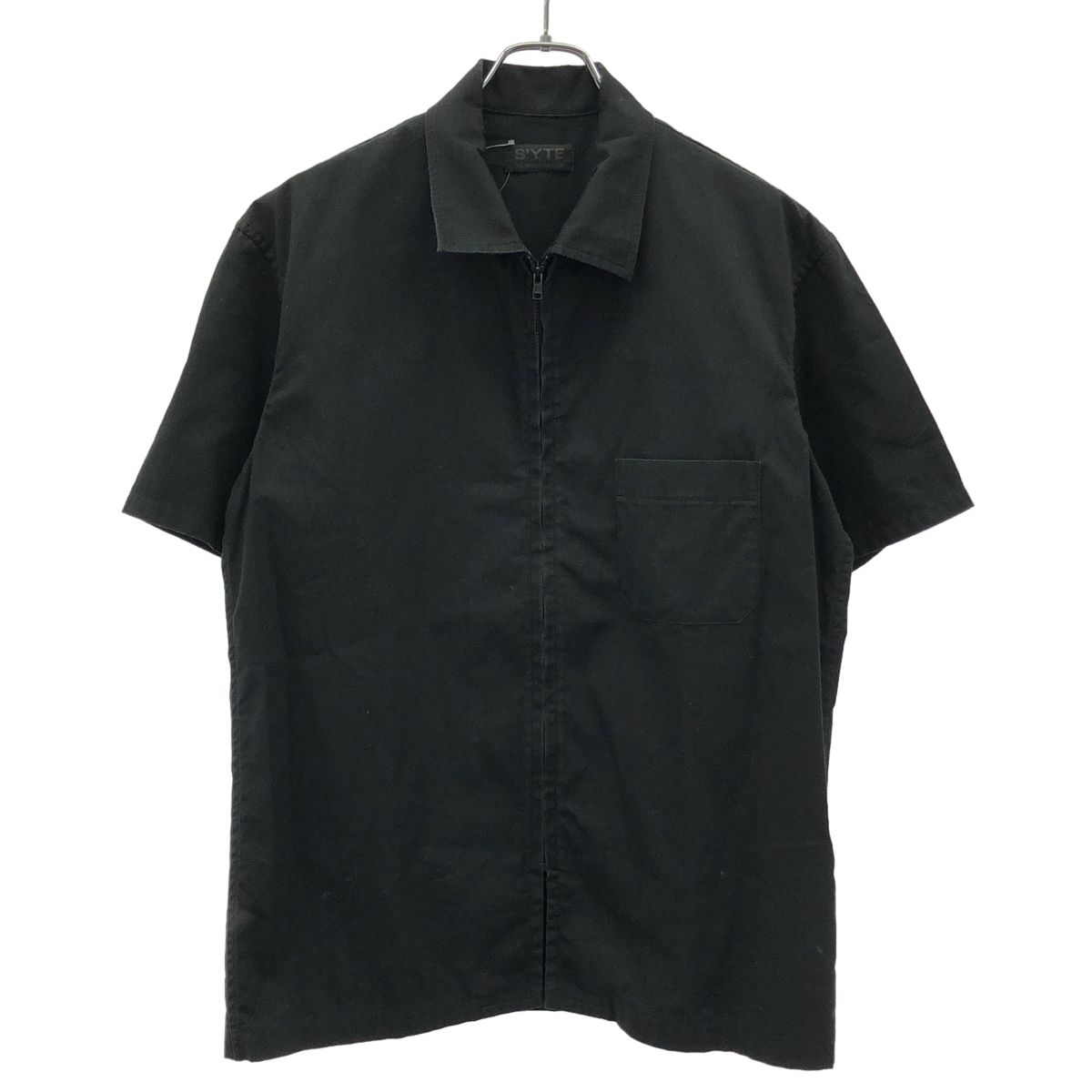 s'yte by Yohji Yamamoto サイト バイ ヨウジヤマモト 24SS NO FUTURE バックプリントハーフスリーブジップアップシャツ US-B78-017 ブラック 3