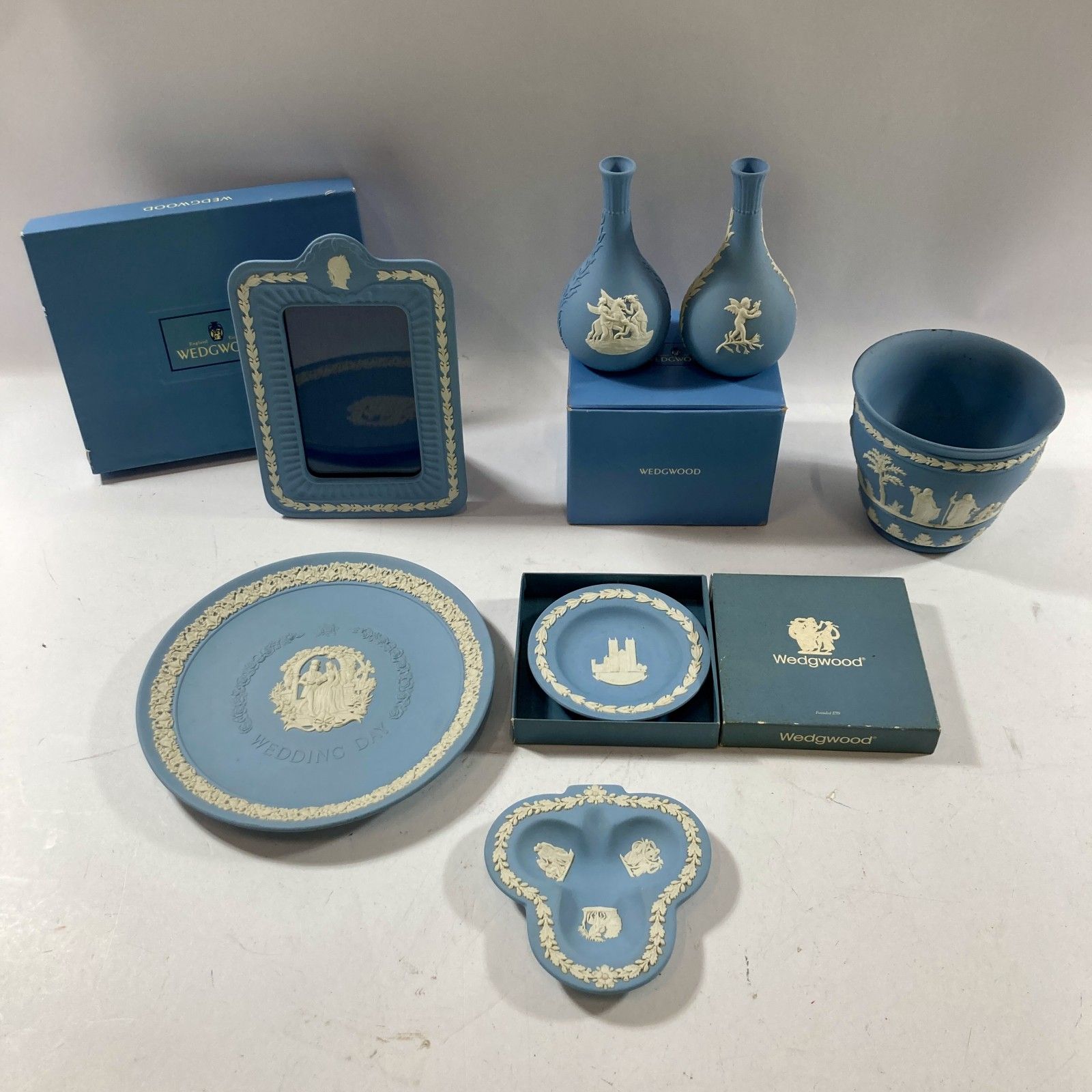 ★ Wedgwood ウェッジウッド ジャスパーウェア 7点 まとめ商品 フォトフレーム 花瓶 プランター プレート など 現状品 2.3kg