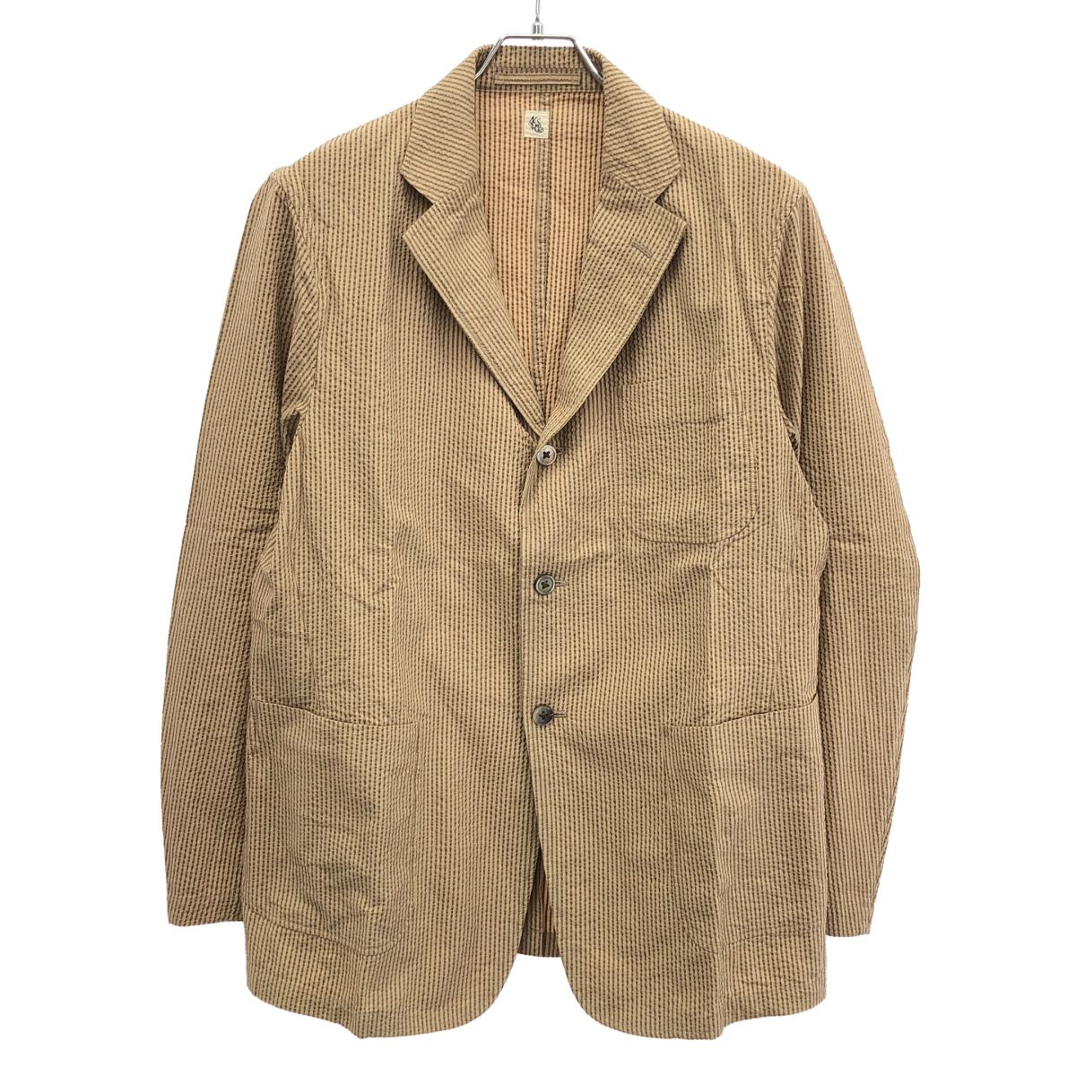 Kaptain Sunshine キャプテンサンシャイン Fieldwrap Jacket スアサッカーストライプテーラードジャケット KS20JK10 ブラウン 38
