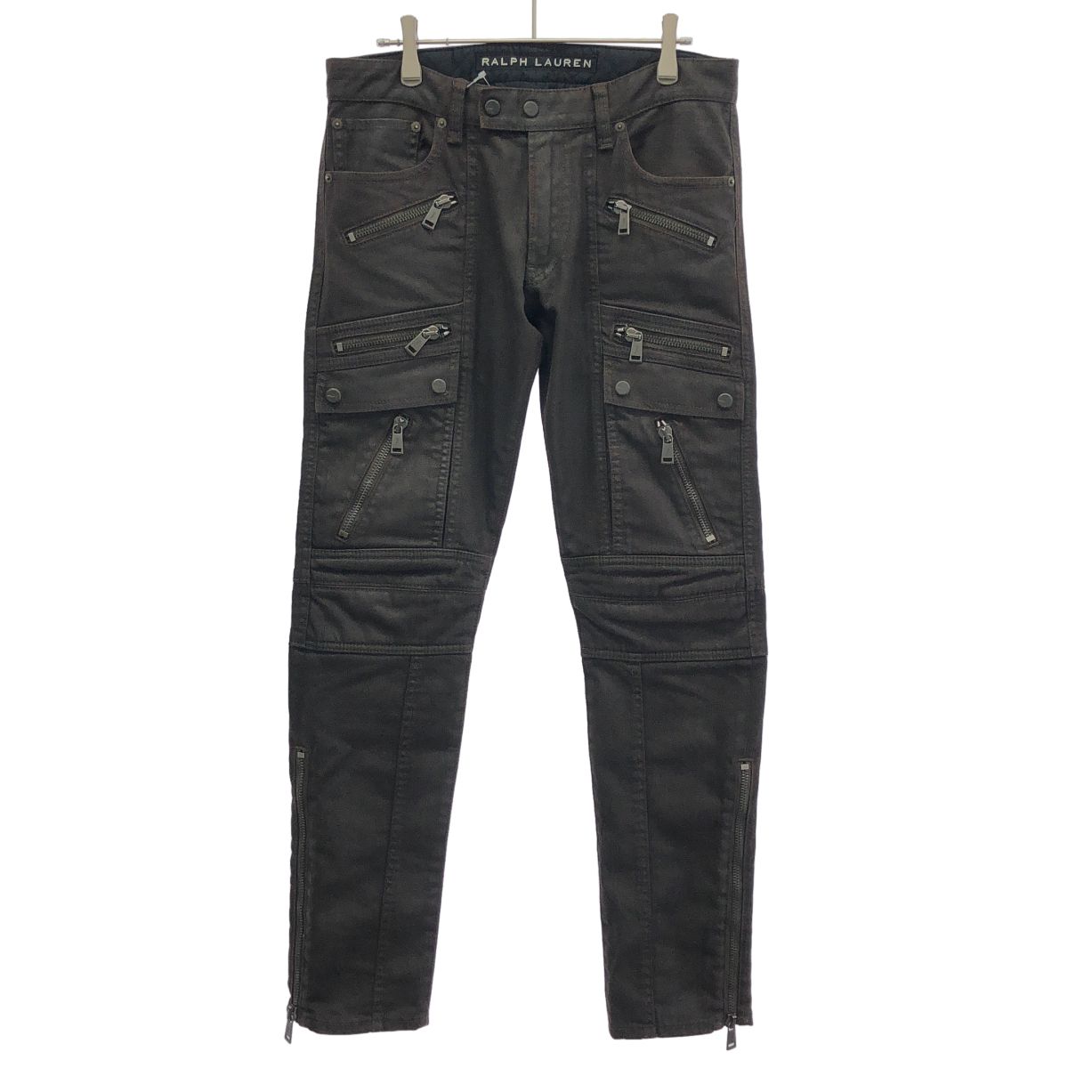 RALPH LAUREN BLACK LABEL ラルフ ローレン ブラックレーベル マルチジップコーティングカーゴデニムパンツ 794532706001 ブラウン 30