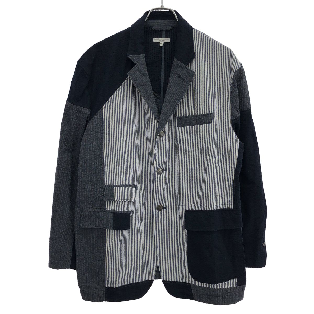 Engineered Garments エンジニアドガーメンツ 24SS BEAMS PLUS別注 シアサッカーパッチワークブレザージャケット ミックスカラー M