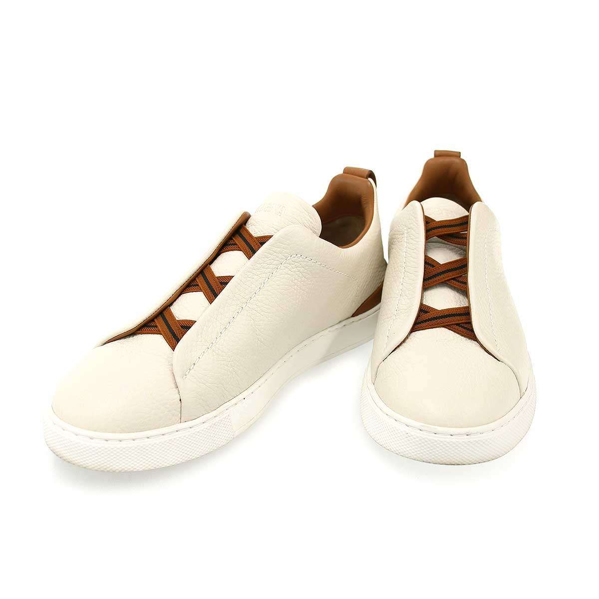 ZEGNA ゼニア Triple Stitch ローカットレザースニーカー S46672