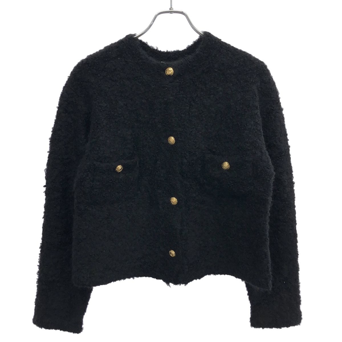Deuxieme Classe EVERYDAY I LIKE. ドゥーズィエムクラス エヴリデイアイライク 25AW アルパカウールニットジャケット 25-010-586-8101 ブラック F