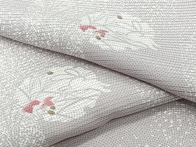 平和屋着物＊夏物　小紋　絽　雪輪跳兎　正絹　逸品　CABI3683xi