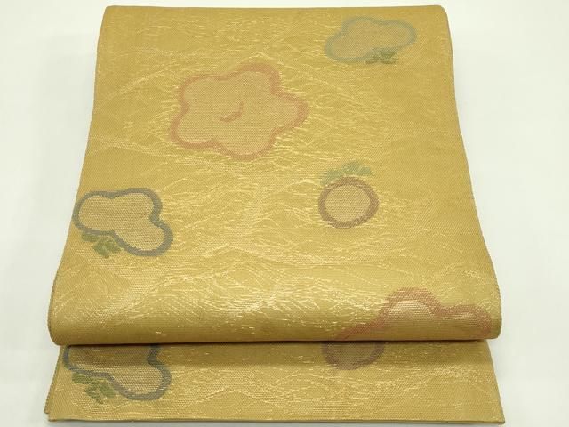 平和屋着物＊夏物　全通柄袋帯　梅松文　金糸　正絹　逸品　CABH5828rv