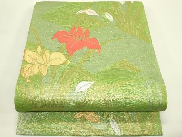 平和屋着物＊夏物　全通柄　本袋帯　杜若　金銀糸　正絹　逸品　未使用　CABH5845rv