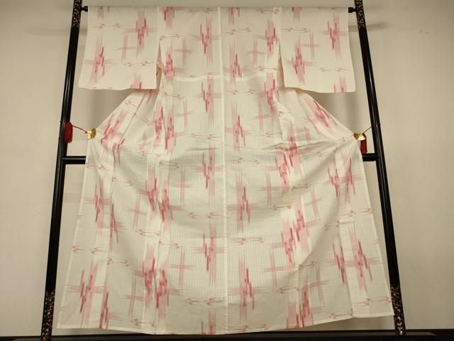平和屋着物＊夏物　小紋　浴衣兼用　琉球絣文様　AABJ8006jd
