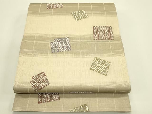 平和屋着物▽両面　全通柄袋帯　スリーシーズン　春夏秋　源氏香　正絹　逸品　CABH5700rv