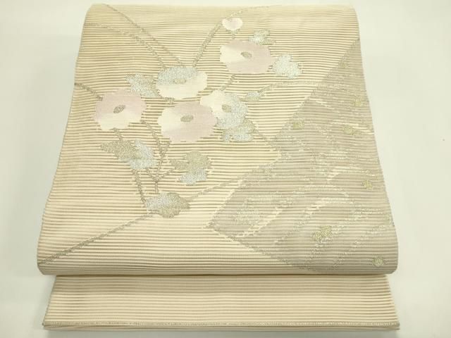 平和屋着物＊夏物　太鼓柄袋帯　絽綴れ　立波枝花文　金銀糸　正絹　逸品　CABH5721rv
