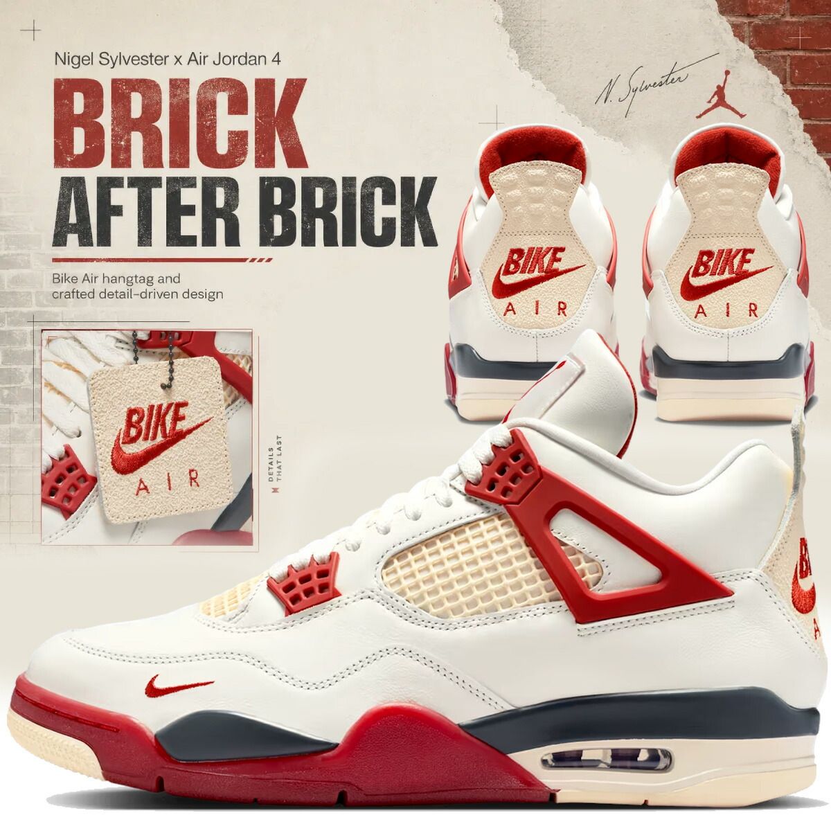 ナイキ エア ジョーダン 4 レトロ OG SP ブリックアフターブリック ナイジェル・シルベスター NIKE AIR JORDAN 4 RETRO OG SP BRICK AFTER BRICK NIGEL SYLVESTER iq8055-100