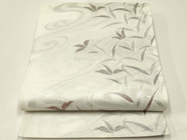平和屋着物＊夏物　六通柄袋帯　流水草木文　銀糸　CABH5766rv
