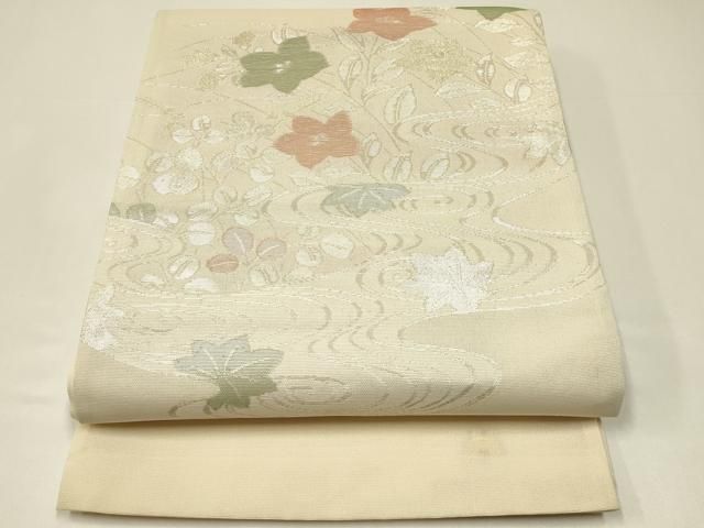 平和屋着物＊夏物　西陣　まいづる謹製　六通柄袋帯　秋草文　証紙付き　正絹　逸品　未使用　CABH5772rv