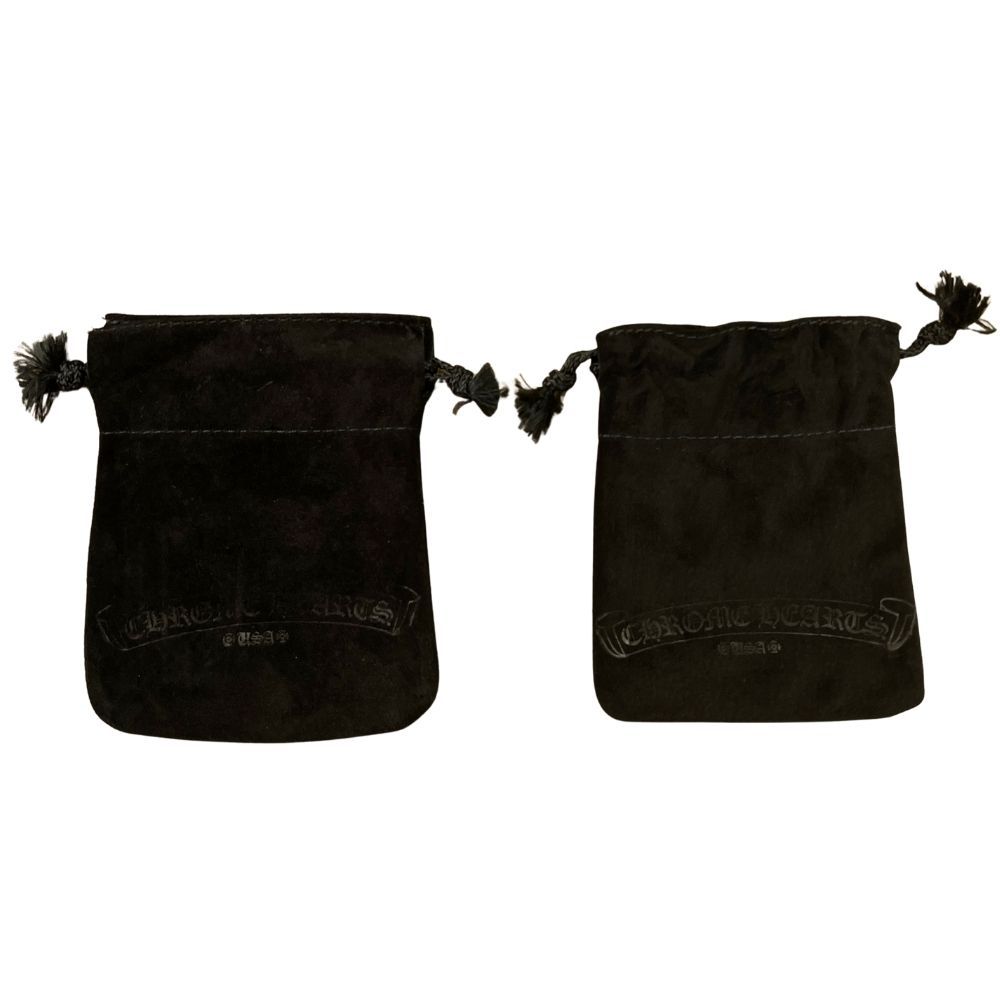 CHROME HEARTS クロムハーツ 革袋 スウェード 巾着 保存袋 2点セット