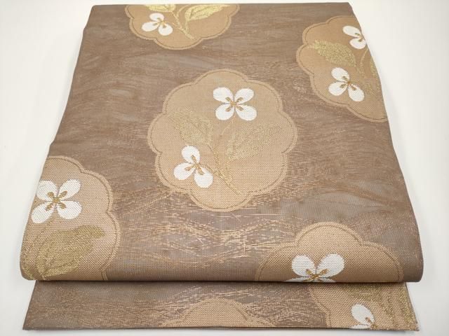 平和屋着物＊夏物　全通柄　本袋帯　草花文　金糸　正絹　逸品　CABH6176tx