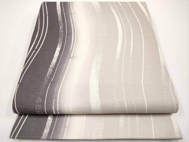 平和屋着物＊夏物　全通柄袋帯　よろけ縞　正絹　逸品　CABH6215tx