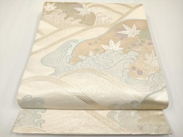 平和屋着物＊夏物　六通柄袋帯　竜田川　金銀糸　正絹　逸品　CABH6076tx