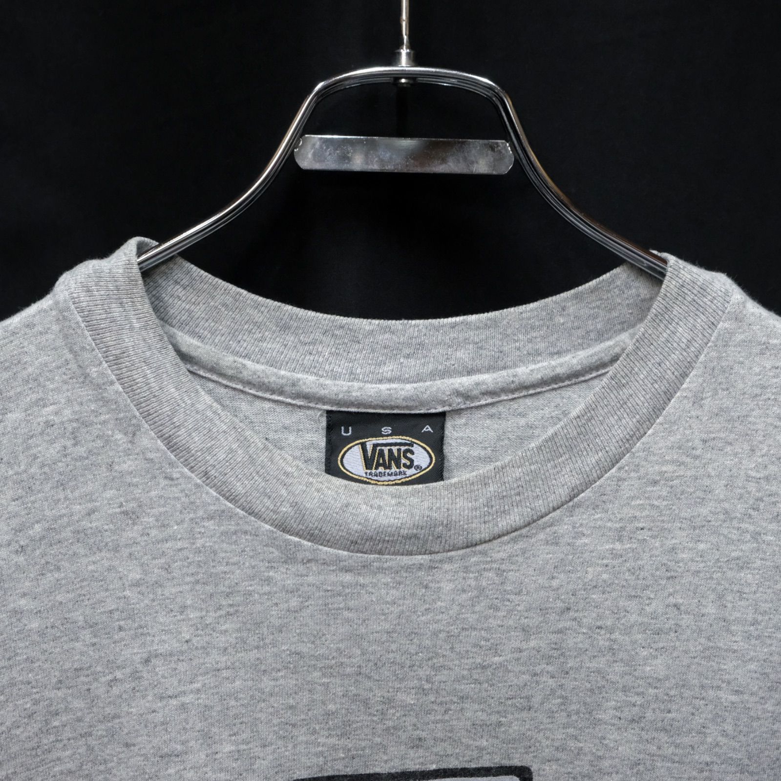 90's VANS 両面プリント 半袖Tシャツ グレー シングルステッチ