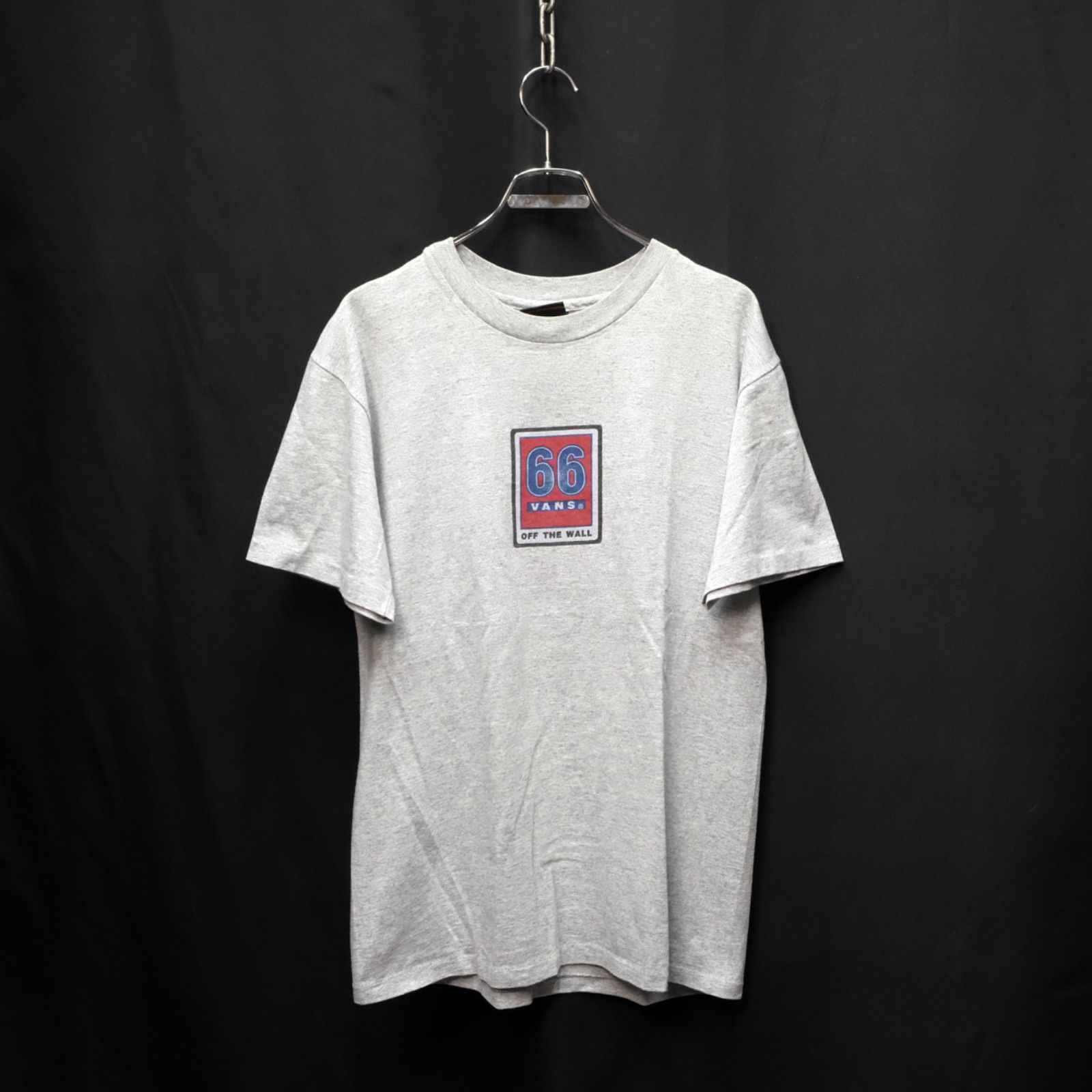 90's VANS 両面プリント 半袖Tシャツ グレー シングルステッチ