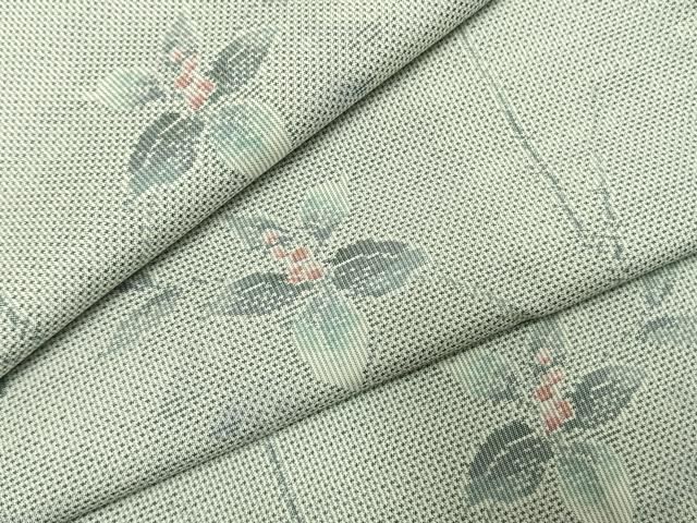 平和屋着物●都喜ヱ門　本場大島紬　白大島　一元7マルキ　総絣　南天文　藤絹織物謹製　正絹　逸品　AABI2055fy