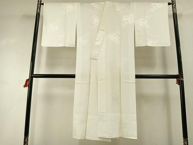 平和屋着物●長襦袢　無双仕立て　舞花地紋　正絹　逸品　AABI2059fy