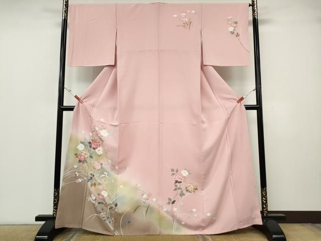 平和屋着物●訪問着　枝花文　暈し染め　金彩　正絹　逸品　CABG5587ut