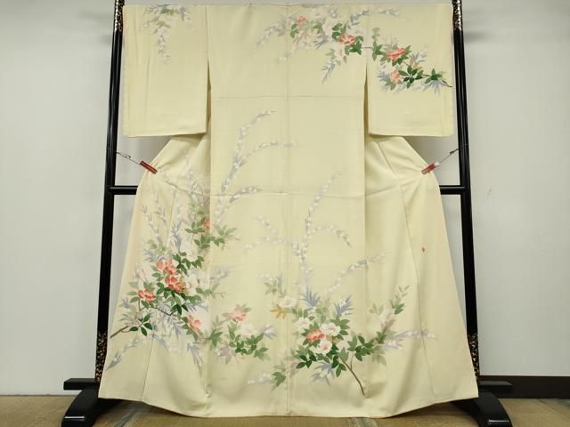 平和屋着物●本加賀友禅作家　成竹登茂男　訪問着　枝花文　正絹　逸品　未使用　CABG5589ut