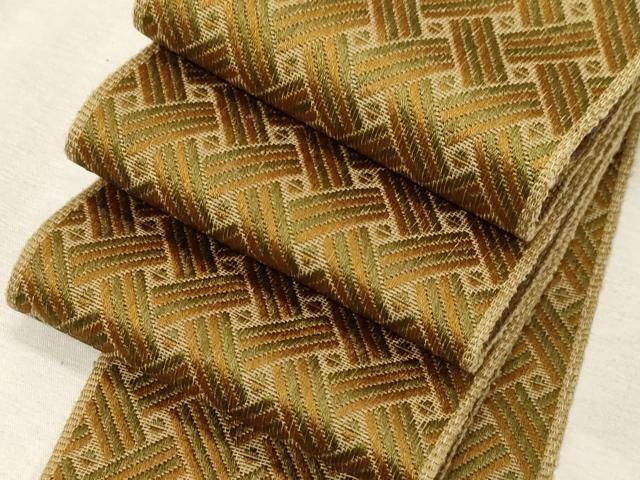平和屋着物●男性　本場筑前博多織　角帯　籠目文　正絹　逸品　CABG9301dy