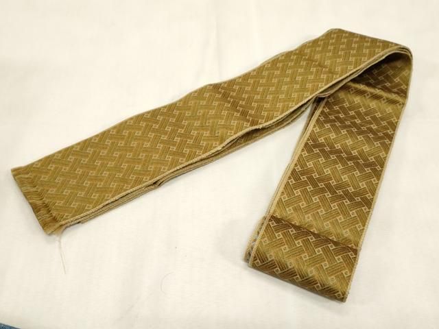 平和屋着物○男性 本場筑前博多織 角帯 籠目文 正絹 逸品 CABG9301dy