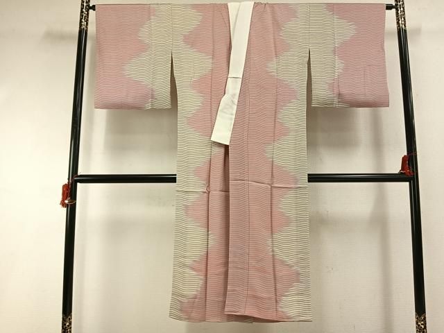平和屋着物●長襦袢　袷　よろけ縞　正絹　逸品　AABI1808fy