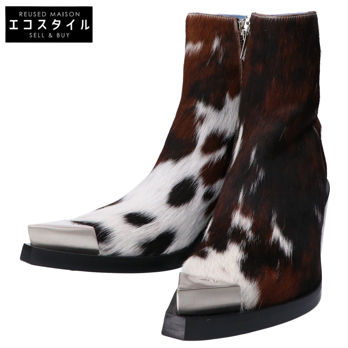 Achilles Ion Gabriel　アキレス イオン ガブリエル　新品同様 FT0002ーAW24ー960 カウ ハラコ BANG ANKLE BOOT　41