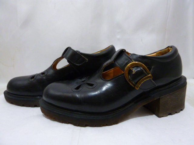 Dr.Martens ドクターマーチン ストラップシューズ ヒール サイズ5 ブラック シューズ