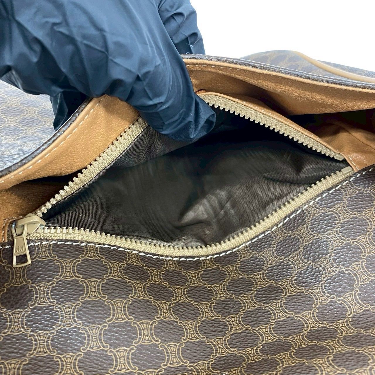 極 美品 CELINE セリーヌ マカダム ブラゾン トリオンフ ロゴ 柄 