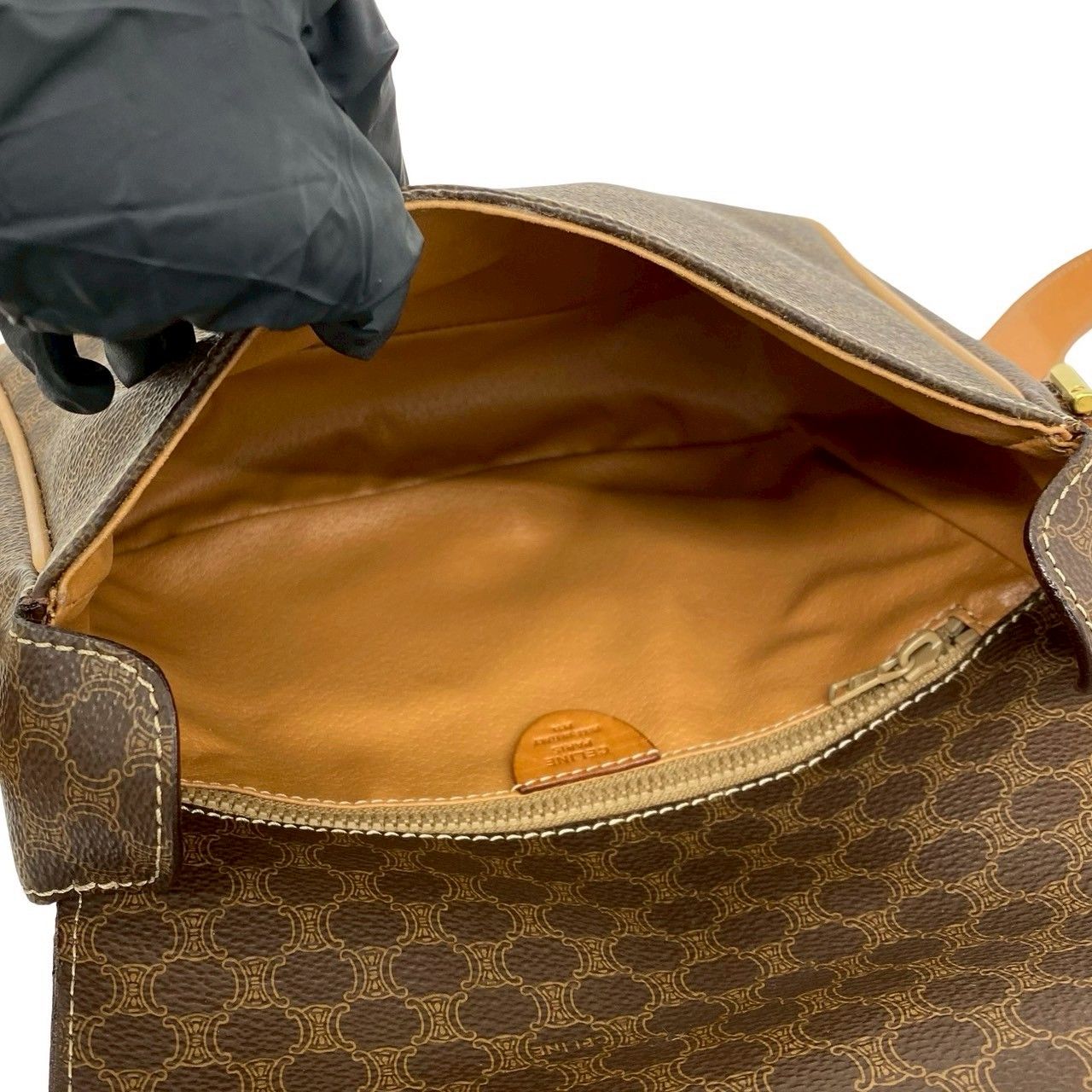 極 美品 CELINE セリーヌ マカダム ブラゾン トリオンフ ロゴ 柄 