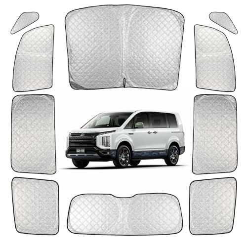 R◆デリカ D5 用サンシェード 車用 サンシェード 断熱 遮光シェード 車窓日よけ 車中泊グッズ アウトドア 露天駐車 DELICA D5 UVカット 日除け 取付簡単 収納便利 全窓対応 10枚セット