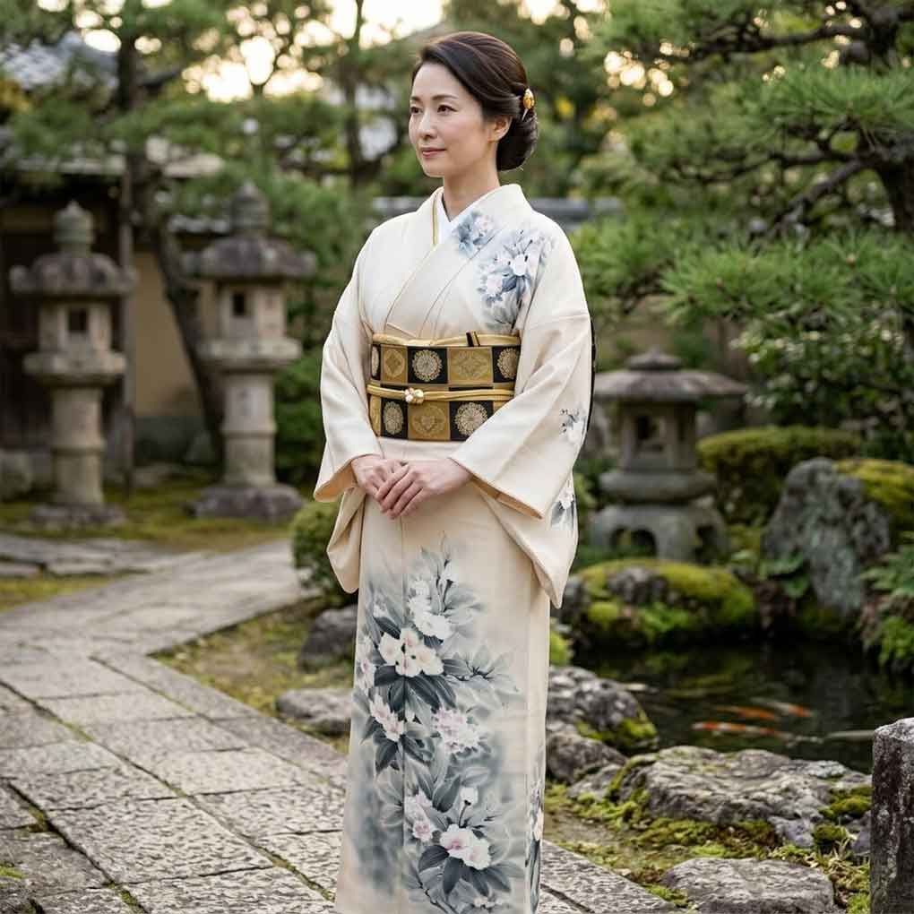 訪問着 身丈160cm 裄64.5cm 前幅23.5cm 後幅29cm 袖丈46cm 袖幅33cm