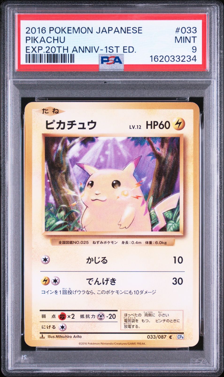 【PSA9】 ポケモンカードゲーム ピカチュウ PIKACHU 033/087 CP6 1ED 20th Anniversary 1st Edition