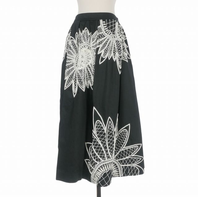 ドリスヴァンノッテン DRIES VAN NOTEN 21SS フローラルビジュー スカート 36 ブラック 黒 71-05-11-05005 国内正規