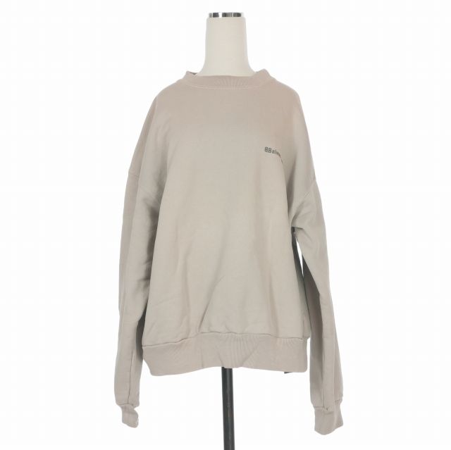バレンシアガ BALENCIAGA BBロゴ ヴィンテージウォッシュ加工 スウェット カットソー 長袖 S グレー 697869 国内正規