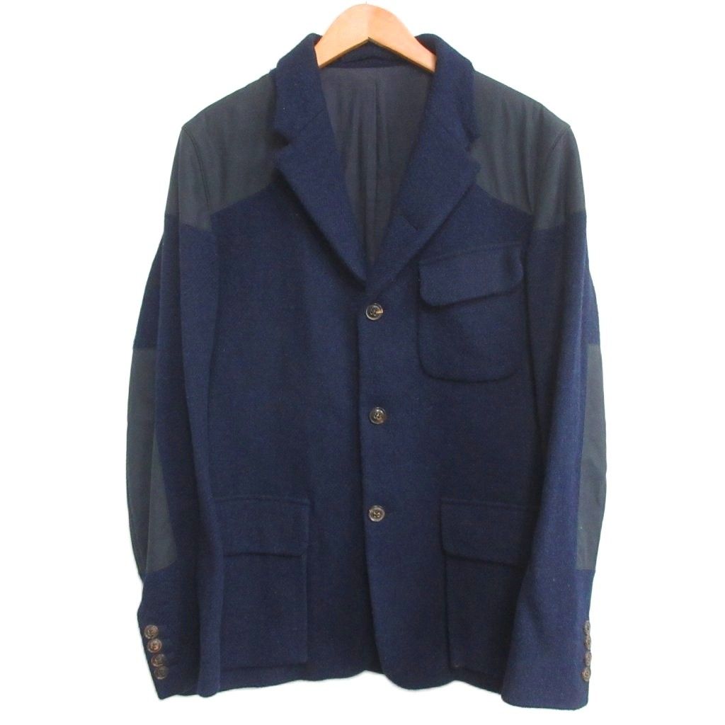 ナイジェルケーボン NIGEL CABOURN 美品 MALLORY JACKET Harris Tweed Ventile マロリー ジャケット ハリスツイード 紺 ネイビー 50 約XL 大きいサイズ