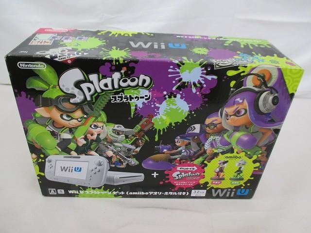 【まとめ売り 中古品】 ゲーム Wii U 本体 WUP-010 スプラトゥーンセット 箱付き