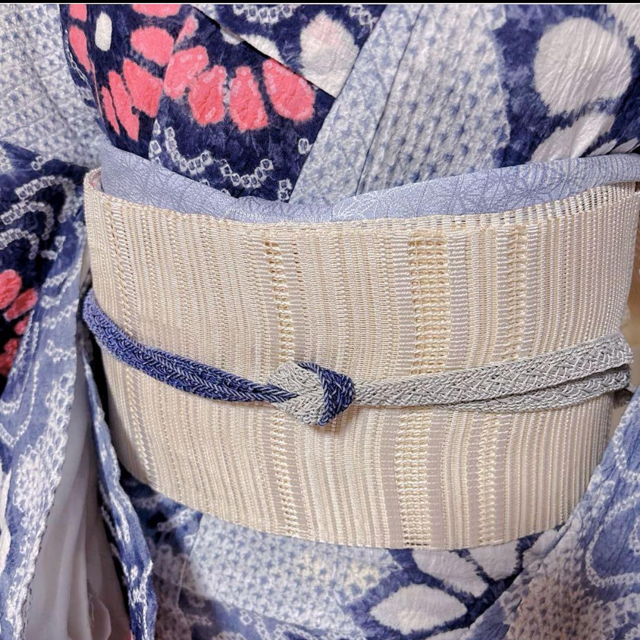 美品 有松絞り フルセット 夏美品名古屋帯 夏帯締め 夏美品帯揚げ