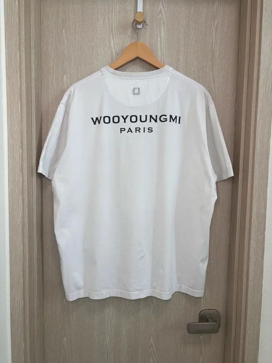 24SS)WOOYOUNGMI ウーヨンミ セミオーバーサイズ バックロゴ 半袖 50(105)/白