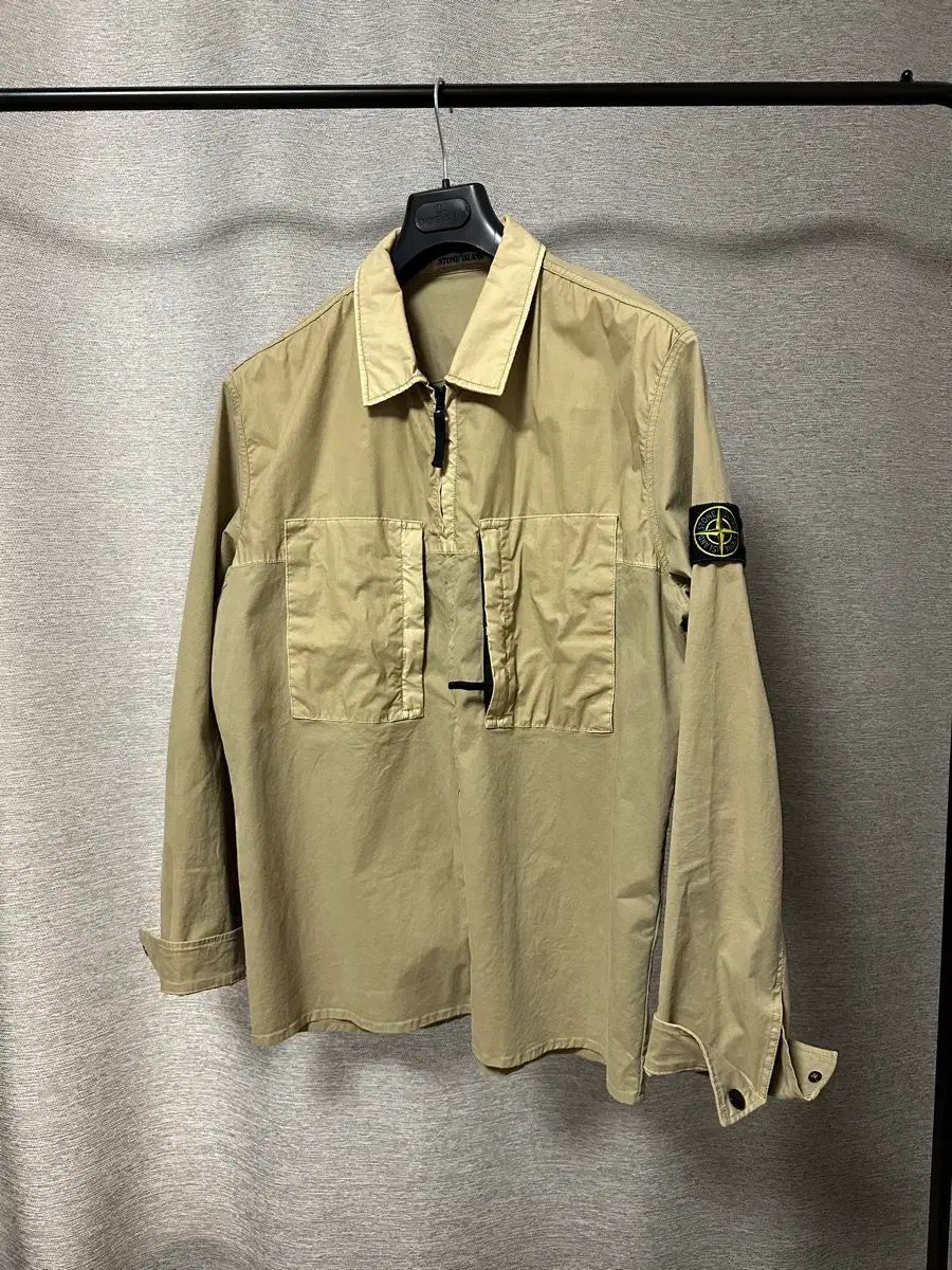 ストーンアイランド ツートン オーバーサイズシャツ オートミール (XL)