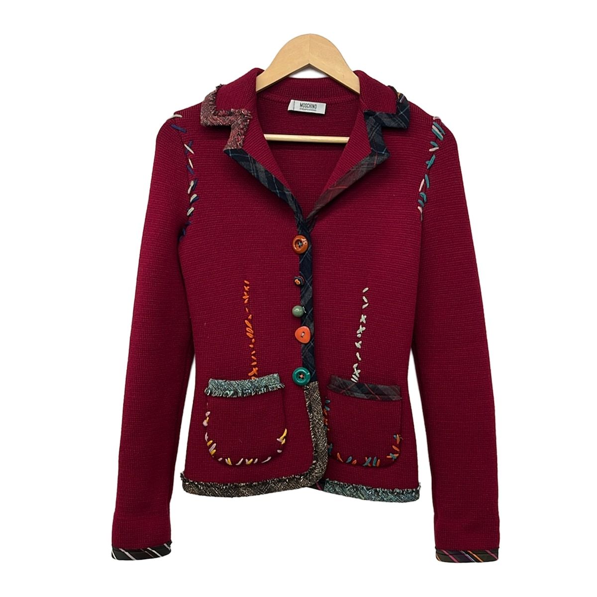 MOSCHINO CHEAP&CHIC(モスキーノ チープ&シック) ジャケット サイズI 40 レディース美品 - レッド×ネイビー×マルチ