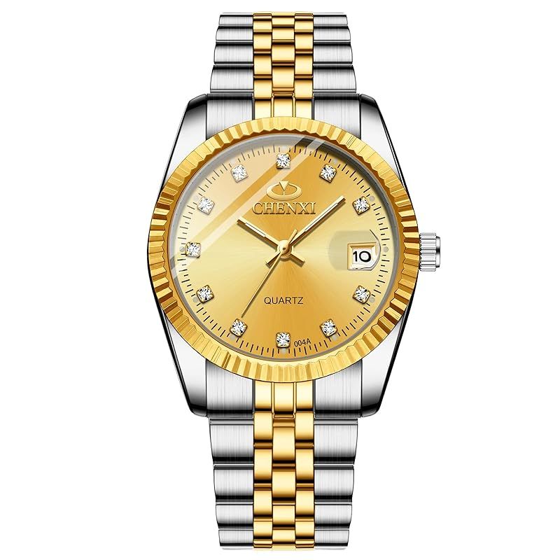 【新品】 ＪＥＷＥＬＲＹＷＥ 腕時計メンズ 3ATM防水 カレンダー 夜光アナログ 日本製クオーツ ステンレスベルト メンズ ファッションアクセサリー 金色