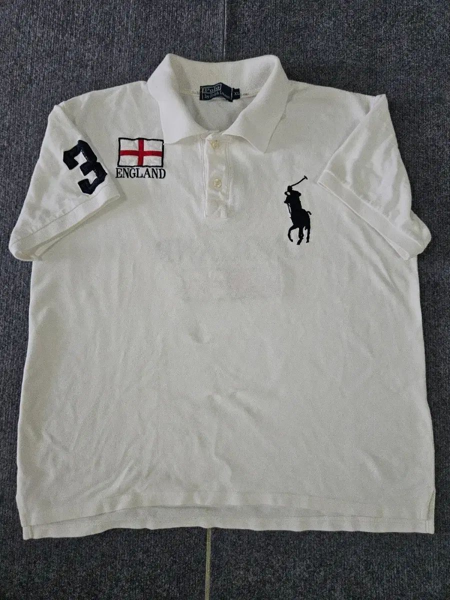 POLO RALPH LAUREN ビックポニー チーフキープ 白 pk 半袖 カラーTシャツ