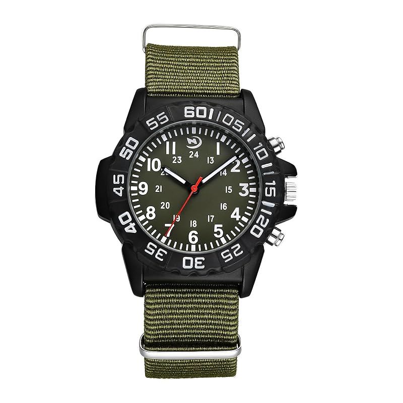 【新品】 腕時計 メンズ 軍用 ナイロンベルト 防水: 夜光 アナログ表示 カレンダー シンプル おしゃれ スポーツウォッチ 12/24式 クォーツ メンズ ファション アクセサリー - 誕生日 記念日 クリスマス バレンタインデー プレゼント