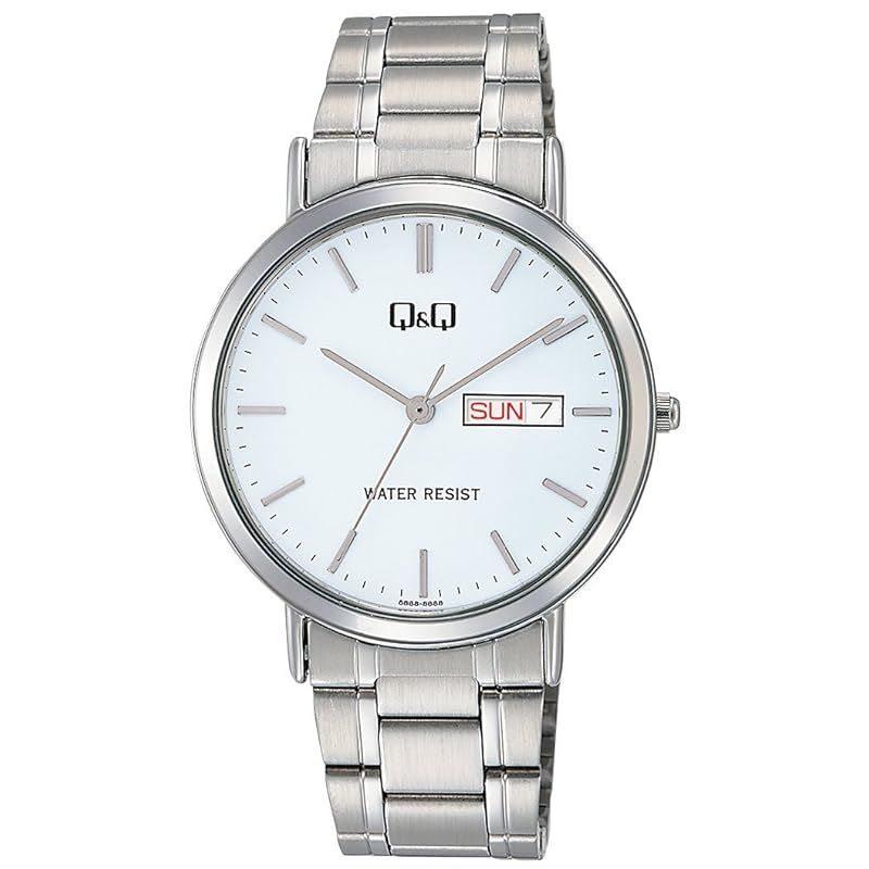 【新品】 [シチズン キューアンドキュー]CITIZEN Q&Q 腕時計 スタンダード アナログ ブレスレット 日付 曜日 表示 ホワイト A202-201 メンズ