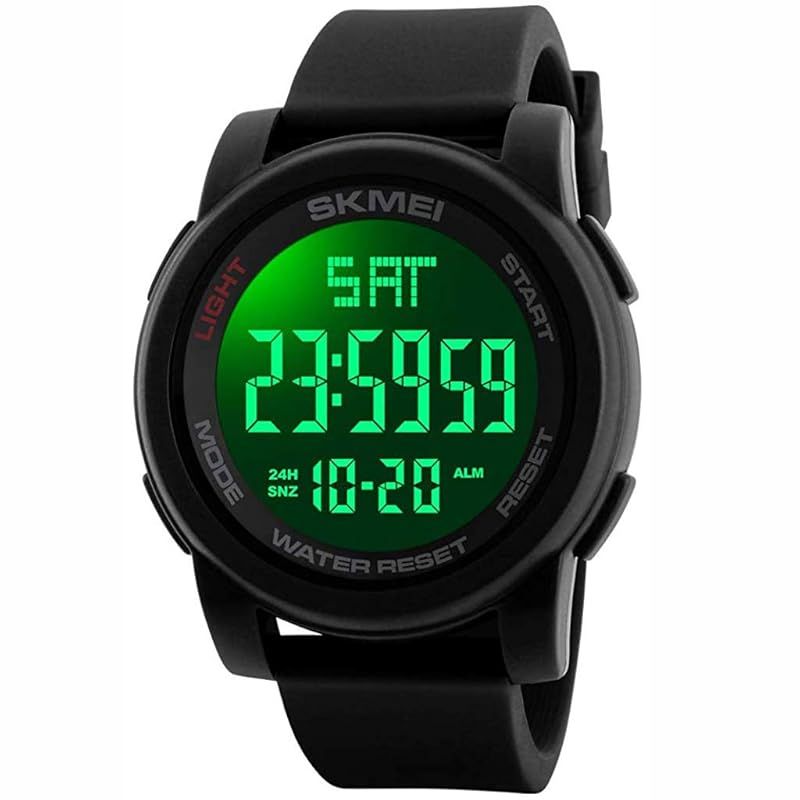 【新品】 Timever（タイムエバー）デジタル腕時計 防水 メンズ スポーツ うで時計 多機能付き ストップウォッチ アラーム アウトドア led watch スポーツウォッチ 文字大きい 見やすい時計 日本語説明書付き (ブラックA)