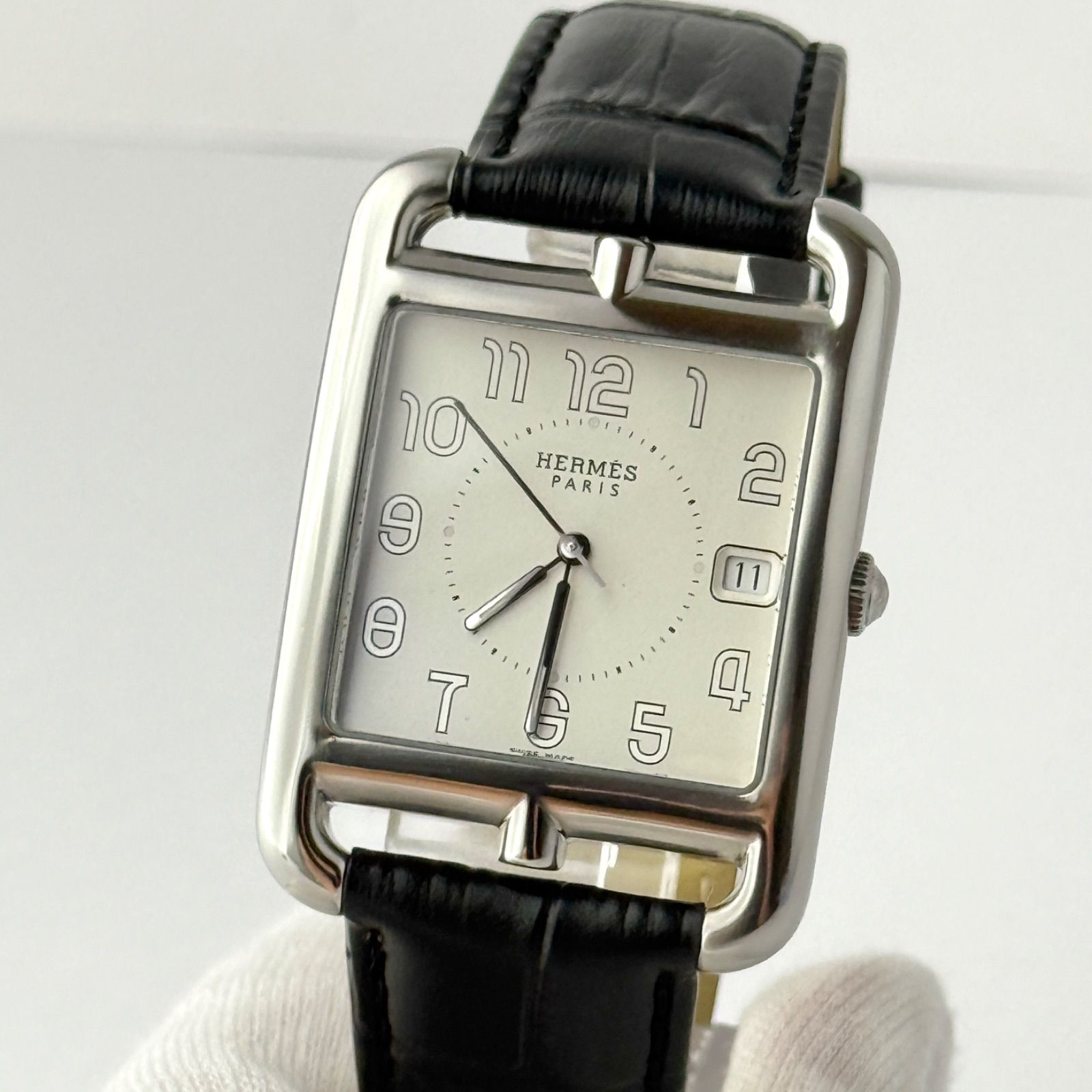 【美品】エルメス ケープコッド CC1.810 新品電池 メンズ 腕時計 695